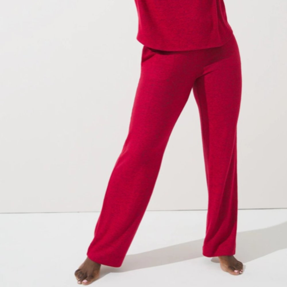 NWT Soma Brushed Cozy Pajama Lounge Set Red - Picture 4 of 9
